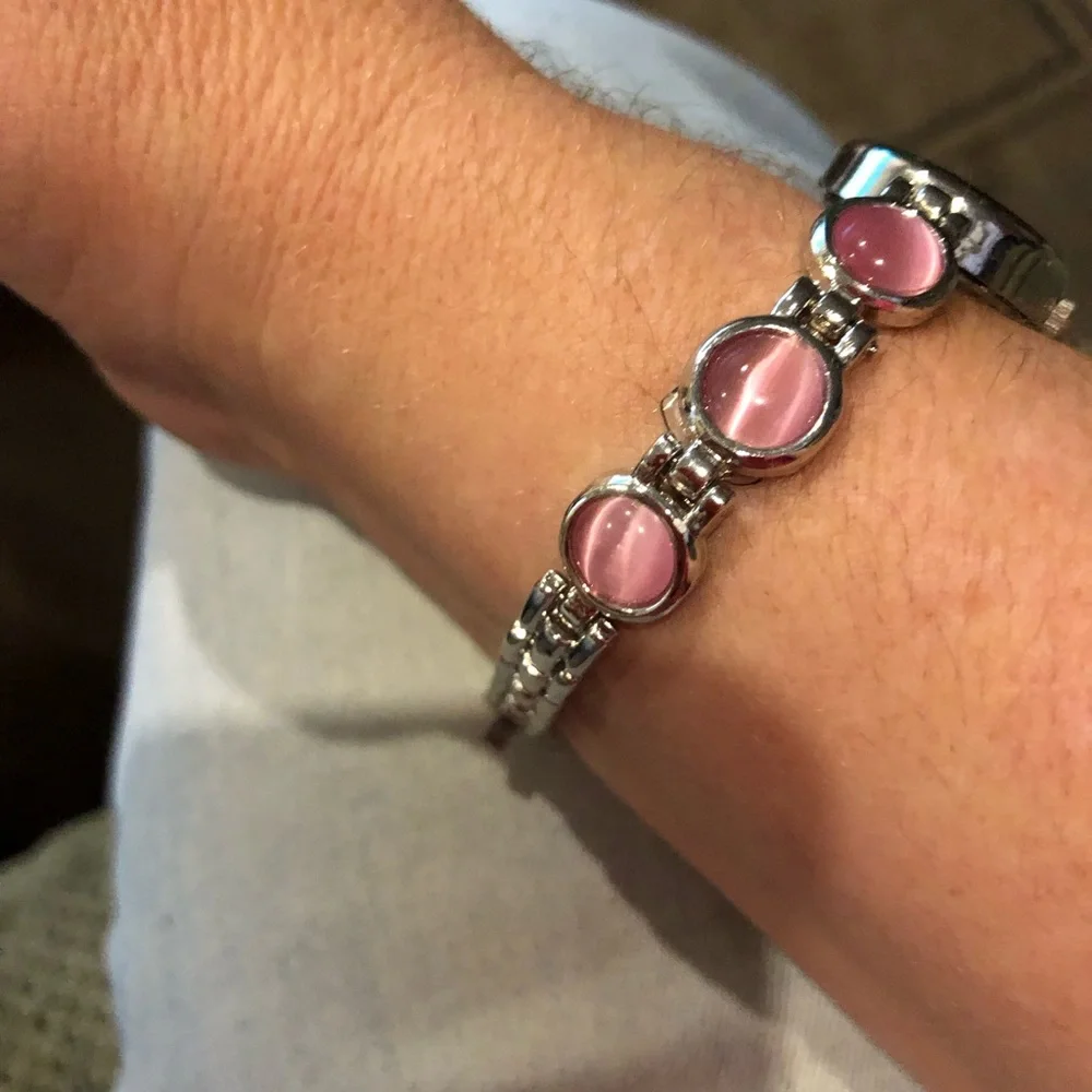 pink cats eye effects women’s wrist watch fashion jewellery - Picture 10 of 10